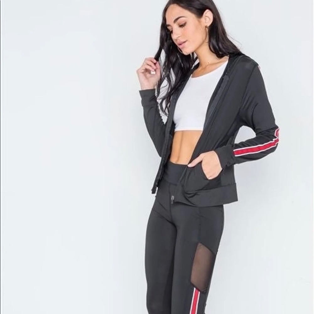 Black two piece set legging and jacket